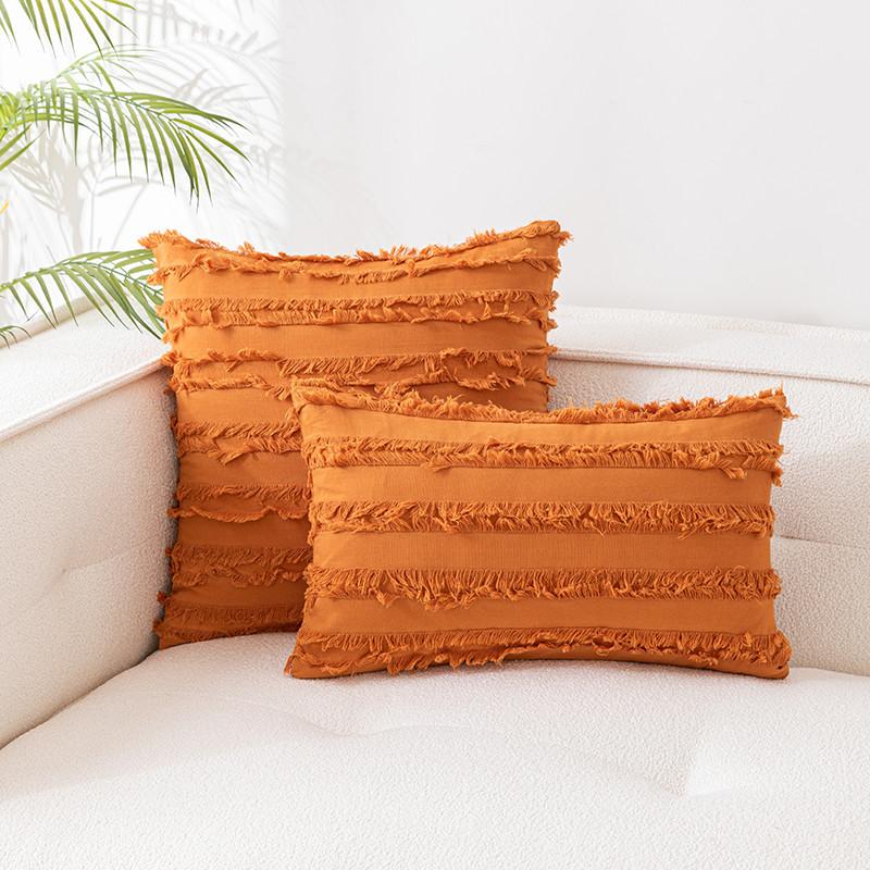 Bohemian Style Cotton And Linen Pillowcase Pillow Without Core Cut Flower Tassel Sofa Cushion Cover