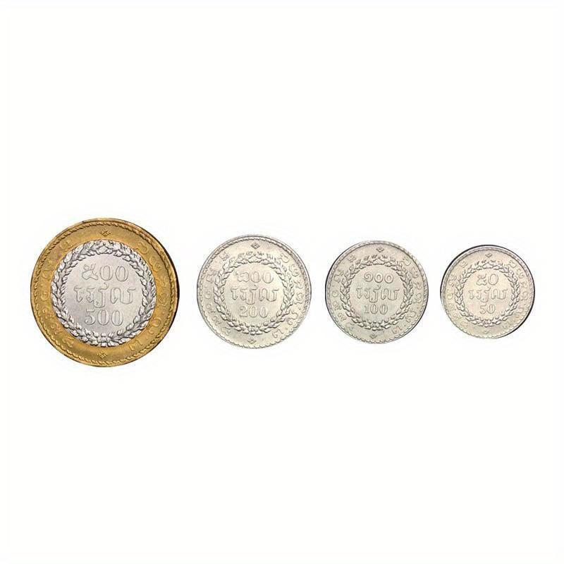 

4 шт./набор азиатских камбоджийских двухцветных не бывших в обращении монет иностранные монеты коллекция подарков 4pcs