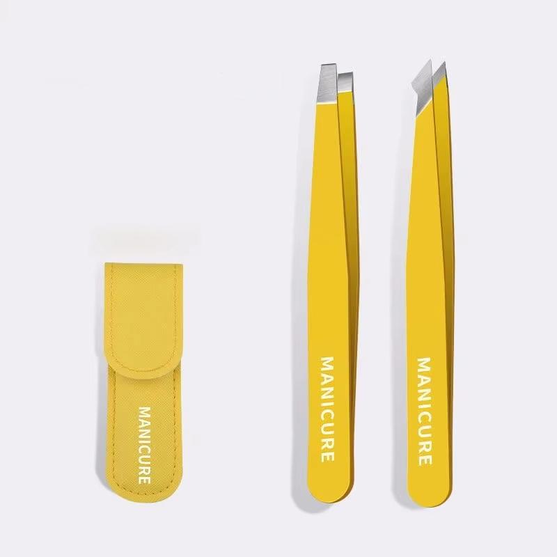 

2/4 шт. высококачественный набор пинцетов для бровей, цветные зажимы для обрезки бровей, нержавеющая сталь, наклонные зажимы для бровей, инструменты для снятия макияжа 2pcs жёлтый