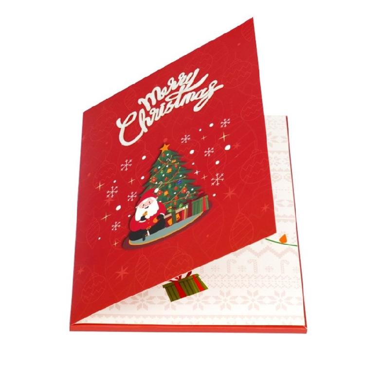 Christmas Music Greeting Card with Lights LED Light and Music Blessing Card Unique Holiday Postcard for Women Men