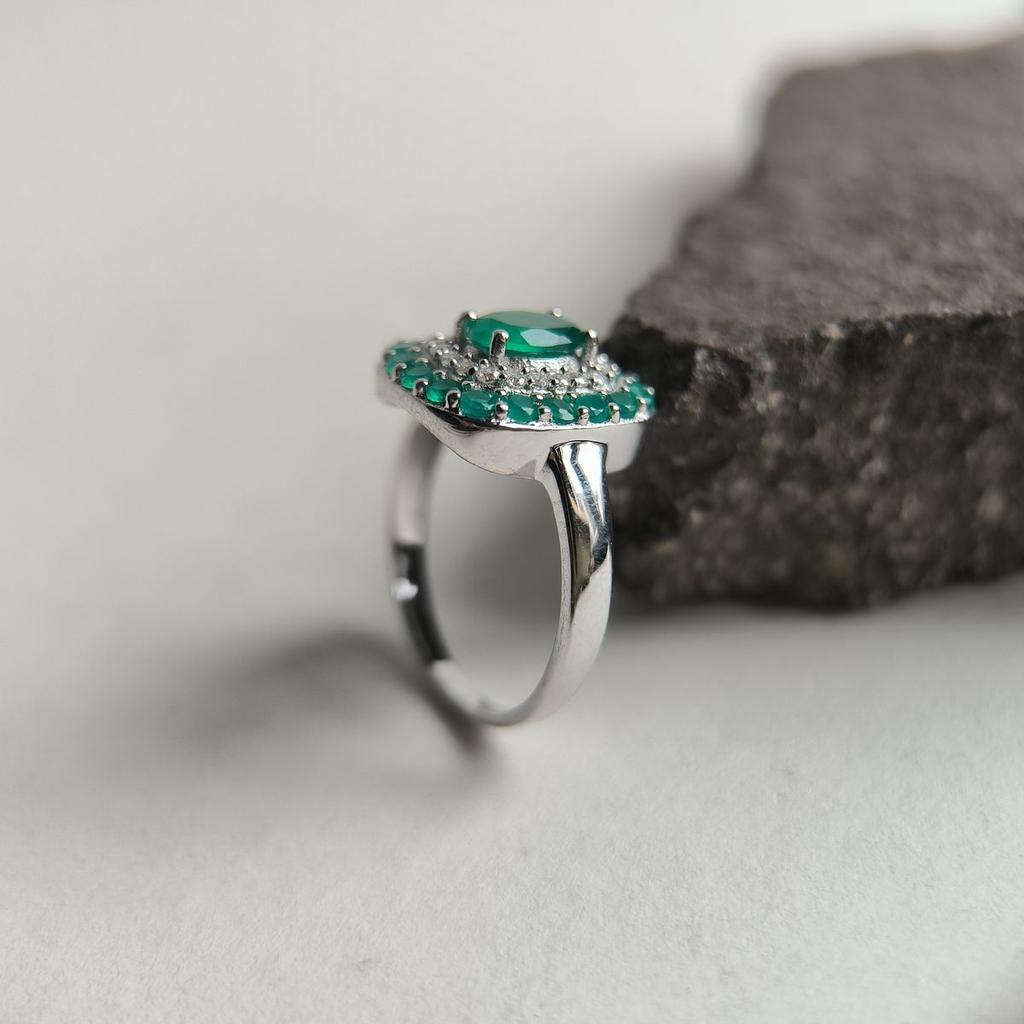 Серебряное кольцо с натуральным агатом 1.542ct, вес изделия 3,48 гр (2196297)