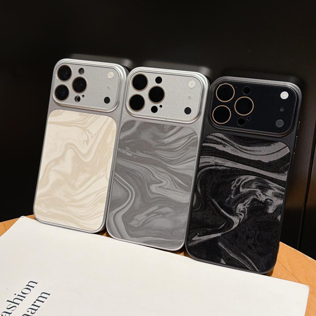 Applicable to iPhone17Promax second change mobile phone case water wave leather pattern AG electroplating matte Apple 16 all-inclusive