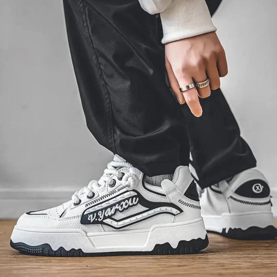 2025 New  Versatile and Fashionable Men's Low-top Round-toe Thick-soled Lace-up New Vulcanized Outdoor Sneakers sneakers men