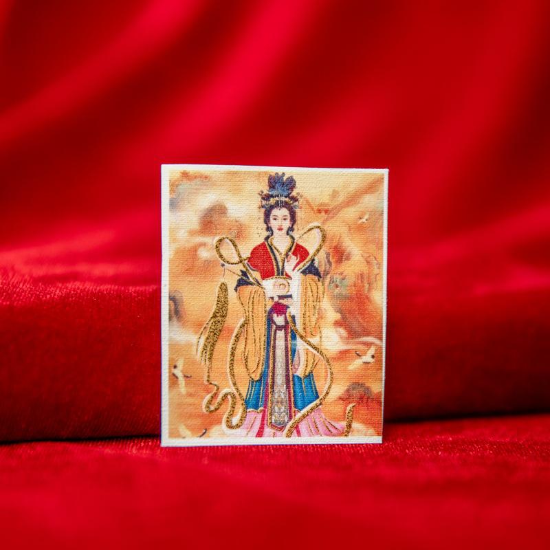 Taoist Buddhist Immortal Gold-Painted Thangka Canvas: Ksitigarbha, Lao Jun, Guanyin