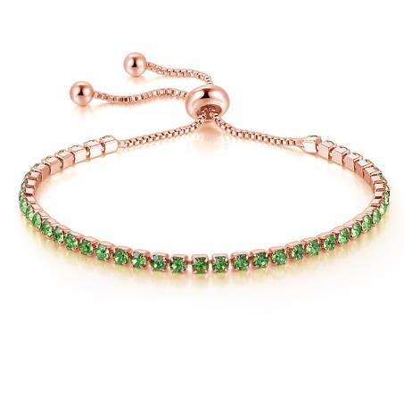Adjustable Colorful Birthstone Tennis Bracelets for Women 4MM Crystal Bangle Girls Hand Chain Trend Jewelry Accessories H133