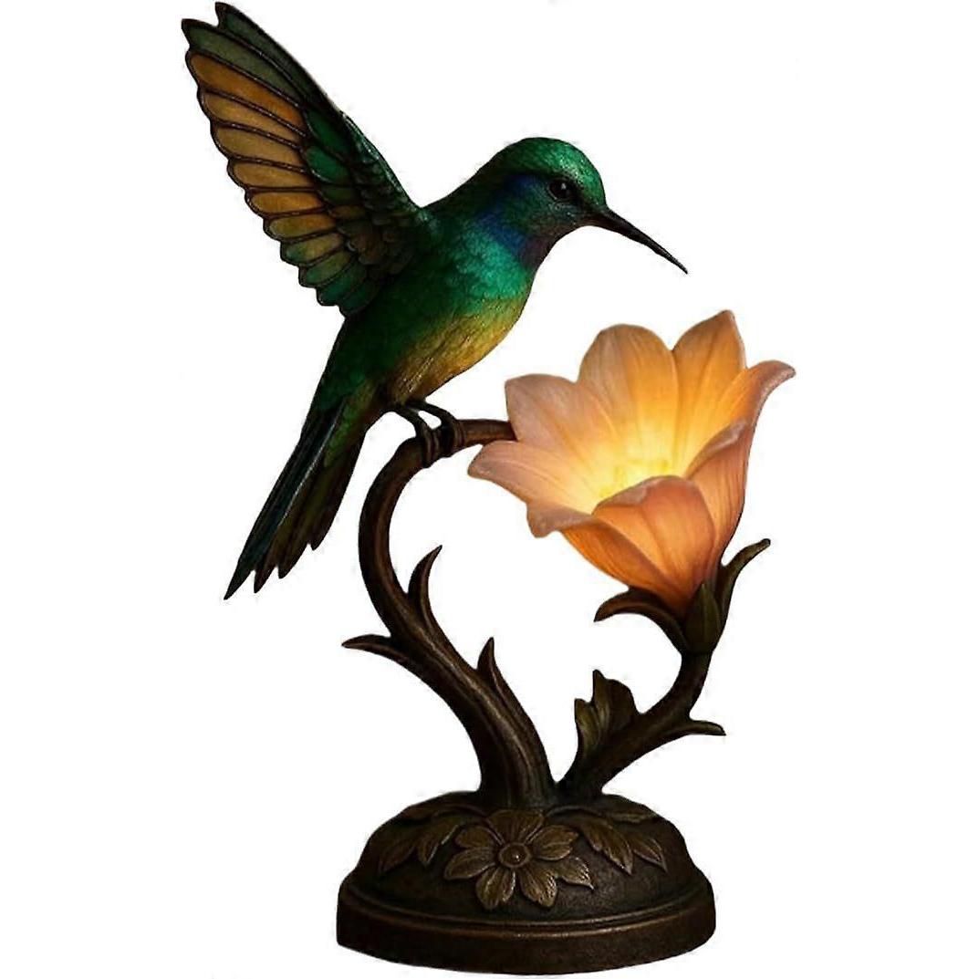 Blumenlampe Warmweiß LED Ästhetische Dekorationslampe, Kolibri Blumenlicht Schreibtischlampe | Harz Blumenlampe Nachttisch Schlafzimmer Wohnzimmer Arbeitszimmer R 2pc