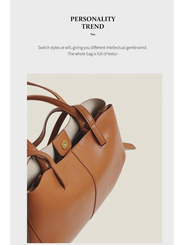 2024 Autumn Large Capacity Genuine Leather Women's Wing Tote Bag