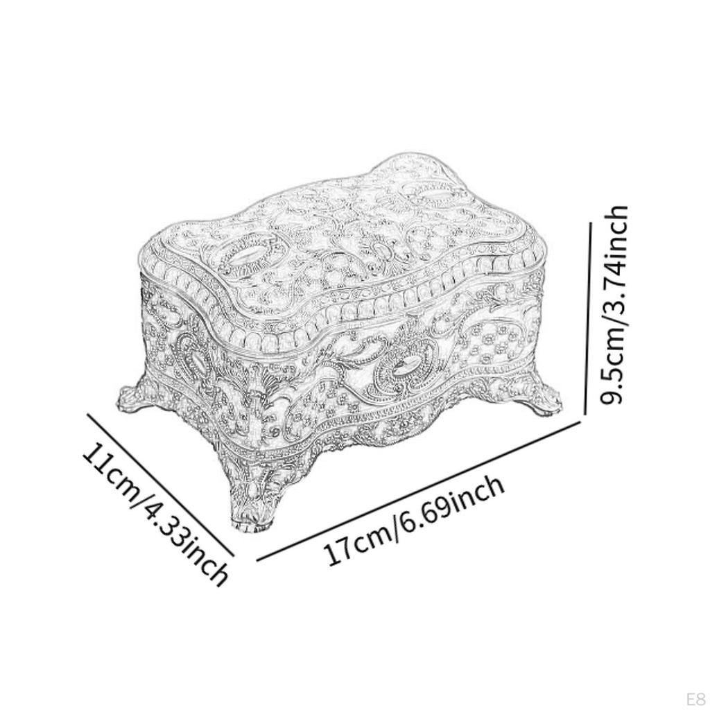 Jewelry Box Container Anniversaries Gift Tabletop Case Trinket Holder for