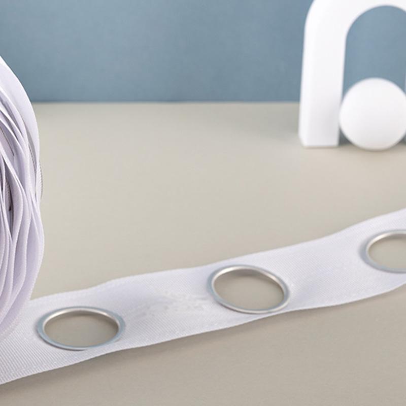 10M/15M Vorhang Lochstoff mit Textilband Römische Schlaufe Verdicktes Textilband Zubehör mit runden Ösenringen