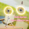 Outdoor Camping Fan Rechargeable Desktop Portable Circulator Wireless Ceiling Electric Fan Light Mini Standing LED Fan Lamp