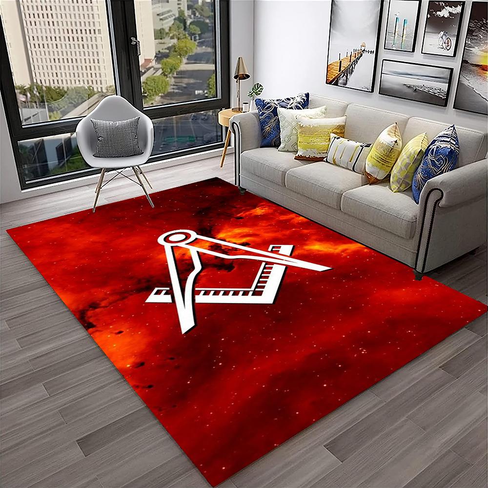Metselaars Vrijmetselarij Illuminati Ring Tapijt Vloerkleed voor Thuis Woonkamer Slaapkamer Bank Deurmat Decor, Kinderkamer Vloerkleed Antislip Vloermat