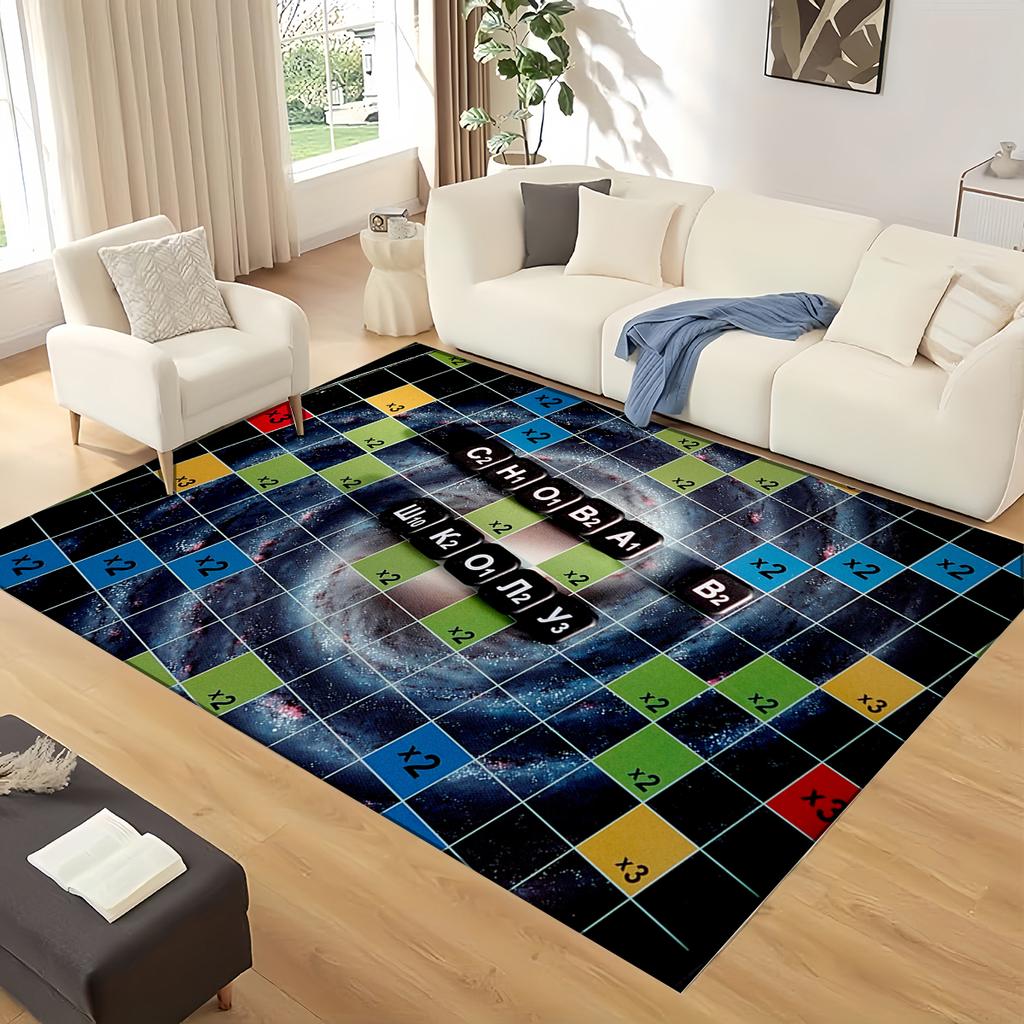 Retro Periodic Table of Elements Physics Formula Area Rug Carpet for Living Room Bedroom Home Decor,Non-slip for Sofa Doormat