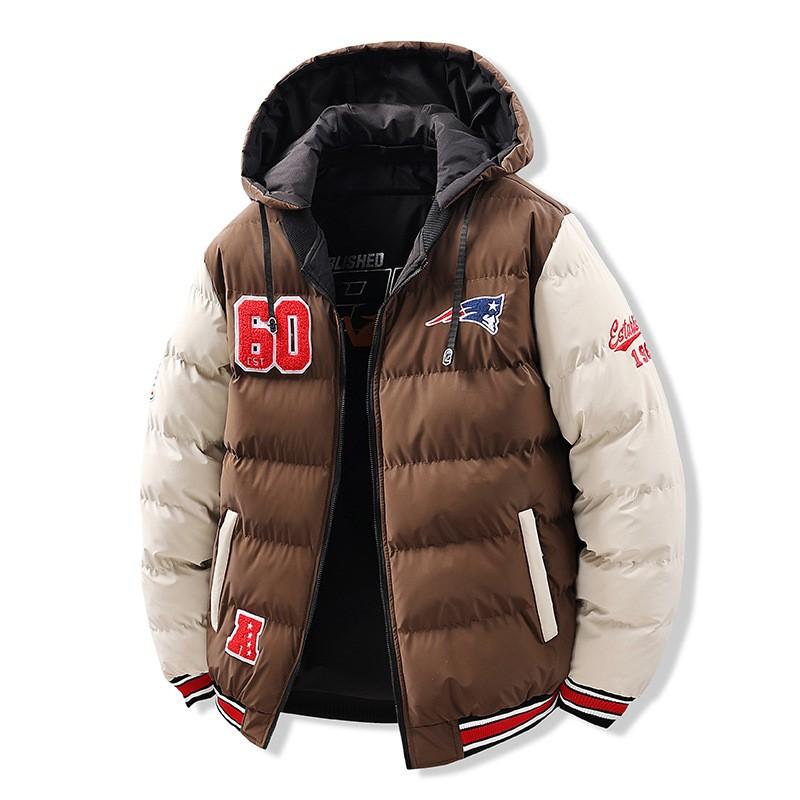 

Зимняя куртка мужская Харадзюку с вышивкой теплая парка японская мужская хип-хоп уличная хлопковая куртка мужские пальто L коричневый