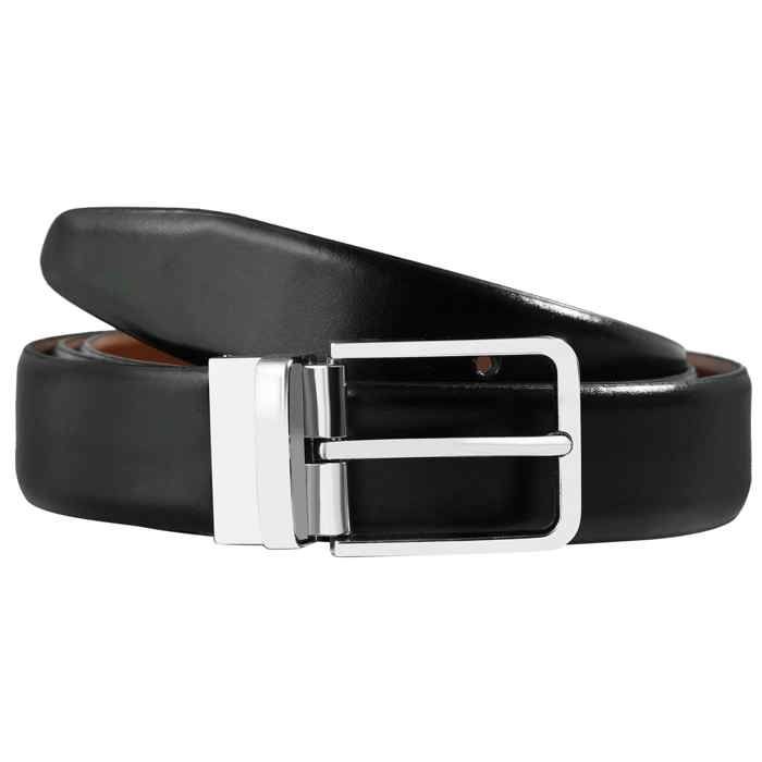 Ceinture - LEONARDO VERRELLI - Réversible - Cuir véritable - 100 cm - Noir/Marron