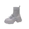 Autumn New Knitted Elastic Boots Thick-soled Heightening Women's Shoes Lightweight Versatile Breathable Casual Versatile Socks Boots