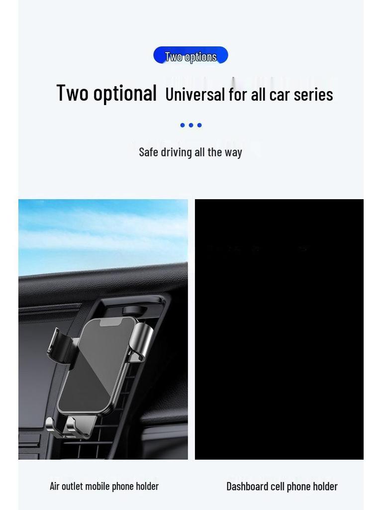 Gravity Car Phone Holder with Metal Spiral Hook - Anti-Shake Air Vent Mount for Navigation