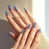 Reusable Nail Tips Blue Lemonade (Coffin)