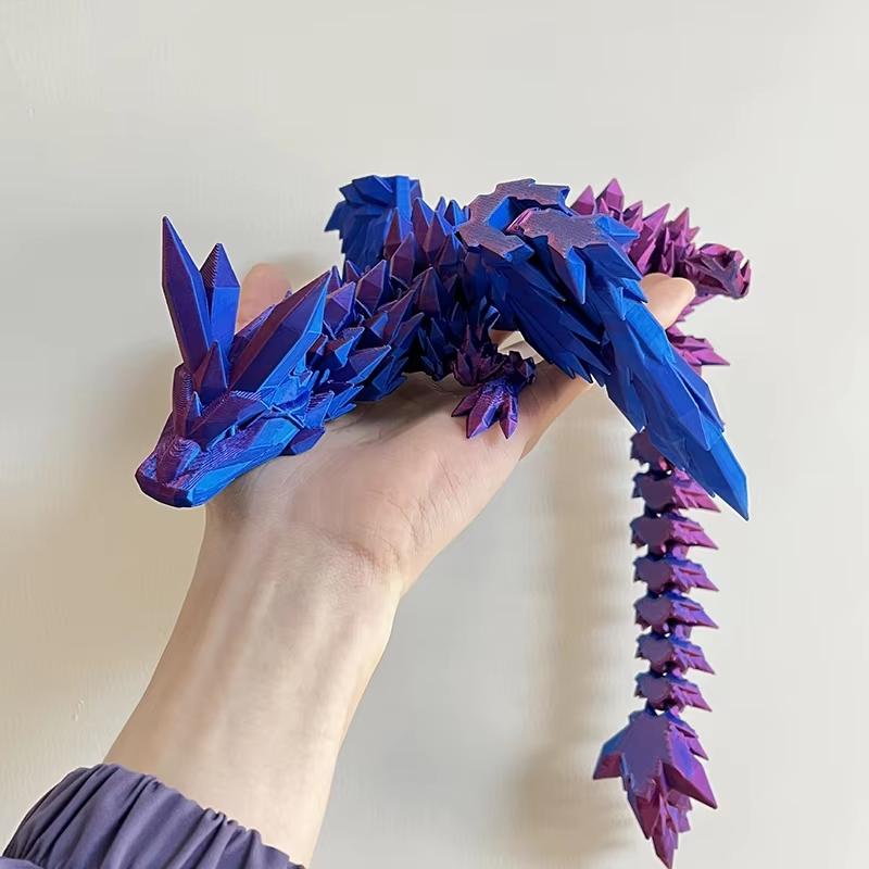 3D Printed Dragon Rotatable Articulated Dragon Crafts Statue Creative Kid Interaction Toys Dragon Ornaments Sculpture