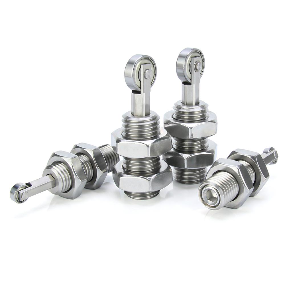 Thread M16 M20 Ball Roller SUJ2/SUS440C Long Stroke Roller Bearing Bolt Type Roller Plunger With Two Nuts