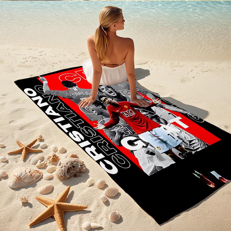 1Pc Cr7 Legacy Football Icon Beach Towel, Quick Dry, Multi-Use for Beach Pool Gym Yoga Home Travel, Christmas, Halloween, Xmas Gift M92968