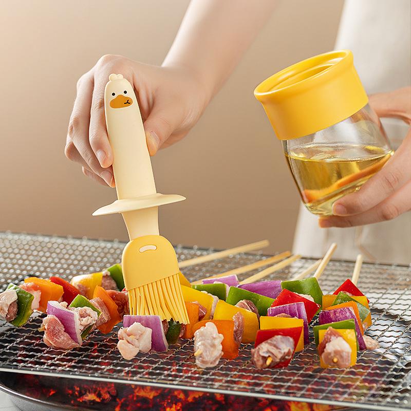All-in-One High-Temperature Resistant Glass Oil Brush for Kitchen and BBQ Use