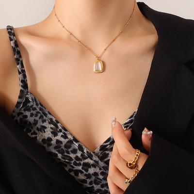 French Summer Accessories, Fashion Niche Light Luxury Opal Pendant Necklace Earrings Women'S Jewelry Set