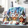 Custom Name Christmas Street Theme Printed Blanket - Perfect for Couch, Bed, Travel & Outdoor Use | Machine Washable, Cozy & Durable.
