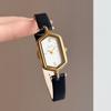 Vintage Hexagon Women Watch Leather Strap Minimalist Roman Numeral Quartz Wristwatch Small Clock Casual Daily Dress Watches