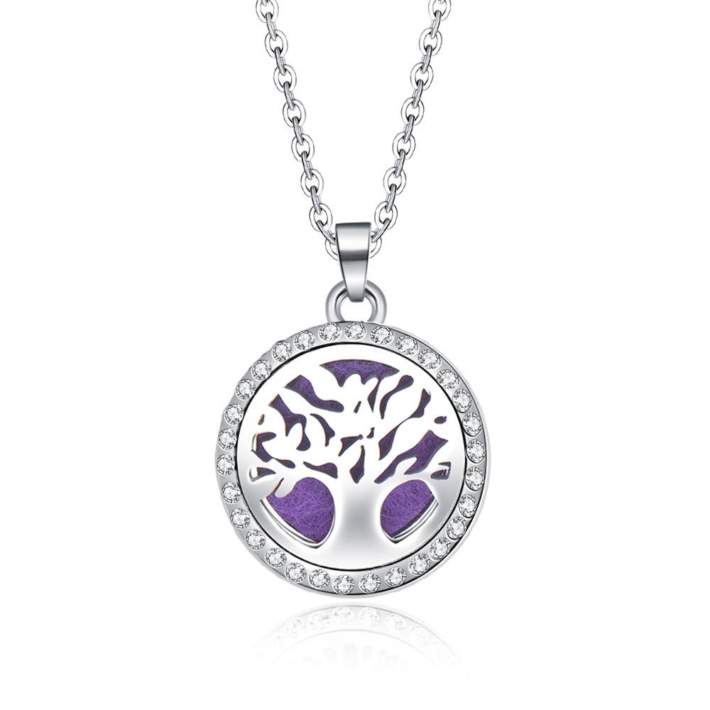 In-Stock Aromatherapy Hollow Diamond Pendant Necklace