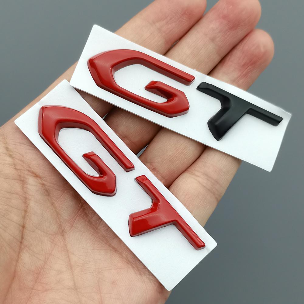 HRUC6 3D Metal Car Sticker GT Logo Emblem Trunk Badge Decals For Peugeot 308 408 508 307 205 206 208 3008 5008 4008 2008 Accessories