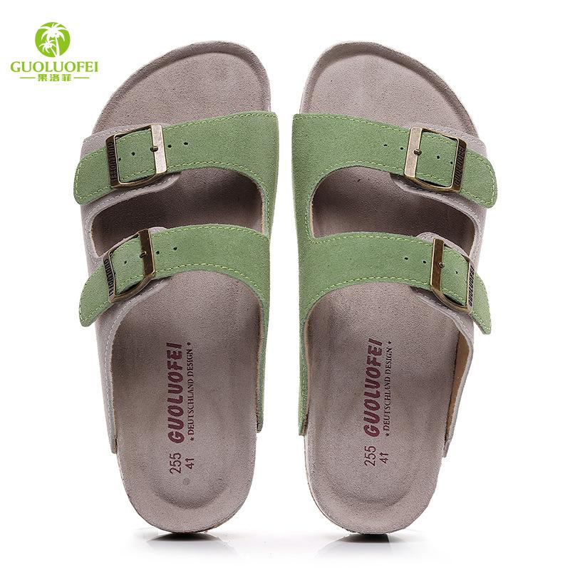 Fashion 2024 Summer Men's Mule Clogs Slippers High Quality Classic Two Buckle Cork Slides Sandals Footwear For Men Women Unisex 35-46