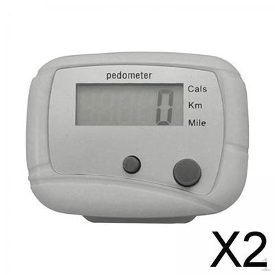 2x Pedometer for Walking Counters Clip On Calorie Distance Counting Walk Motion Portable Step