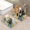 Vanity Tray Luxury Bathroom Counter Tray Glass Perfume Organizer Holder Cosmetics Makeup Skincare Display Decorative Vanity Tray