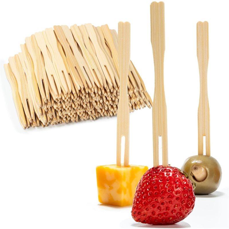 

ABUL-500Pcs Bamboo Appetizer Disposable Bamboo Fork For Charcuterie, Mini Forks For Appetizers, Cocktail Forks For Weddings