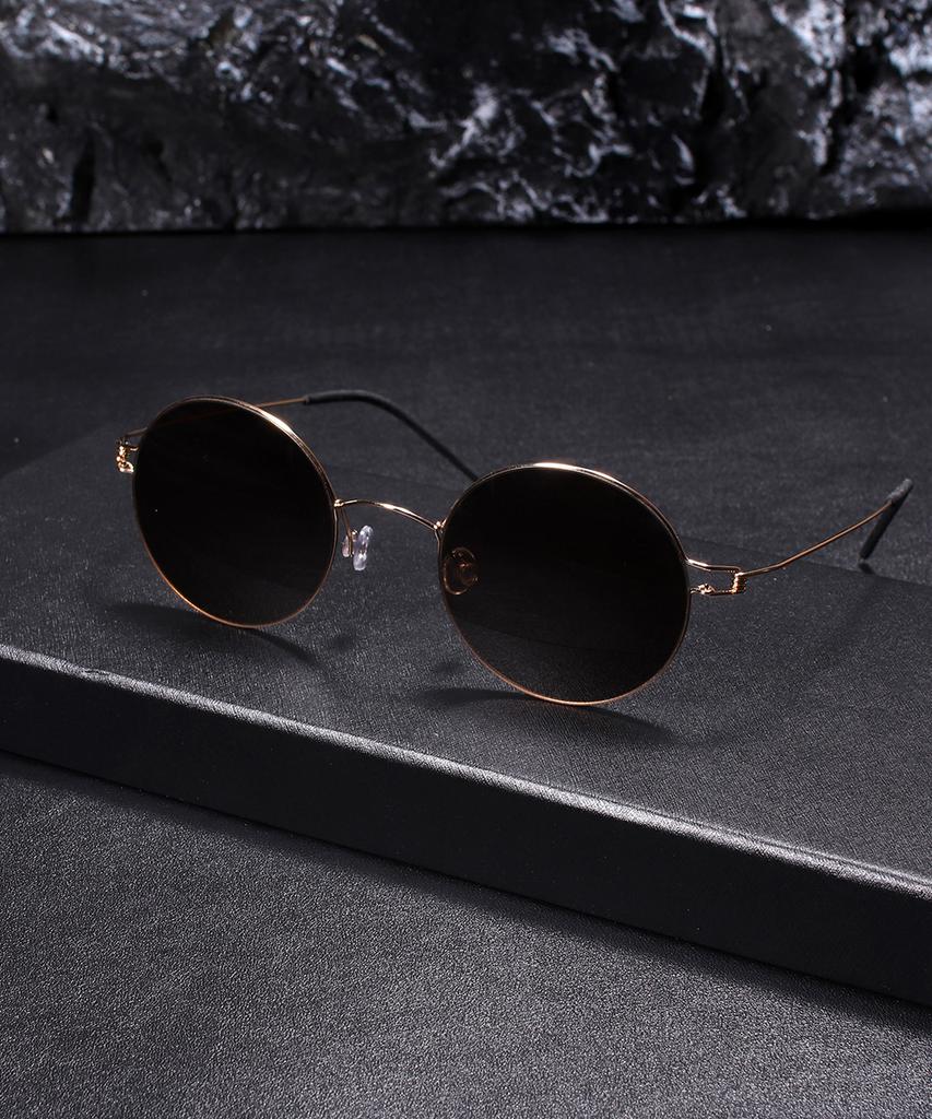 Lingkeonpeuleim 28609 Ultra-Slim Titanium Sunglasses Brown
