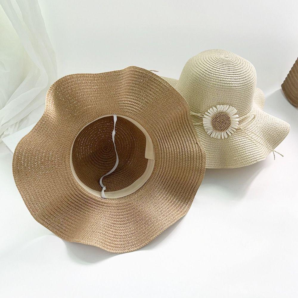 Spring Summer Bohemian Straw Hat Wide Brim Women's Sun Hat Ins Folding Straw Hats  Outdoor