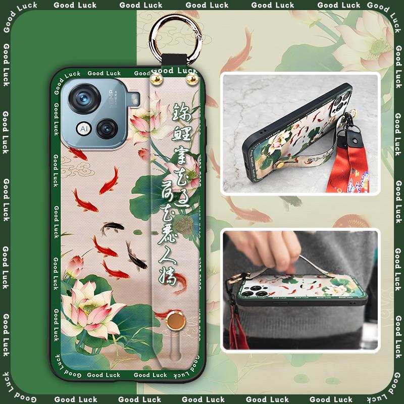 Durable Elderly Lady Phone Case For Blackview Oscal C80 Back Cover Waterproof Ring Silicone Phone Holder Fashion Lanyard