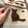Women Scarf Cartoon Cat Design Arctic Fleece Warm Soft Universal Size Long Scarf Casual Clothing Accessory