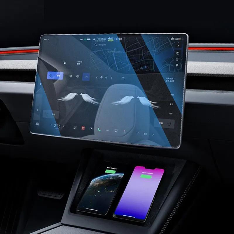 Tesla Model 3 Highland Model Y Juniper 2025 Arka Orta Konsol Dokunmatik Ekran Koruyucu Temperli Cam Film