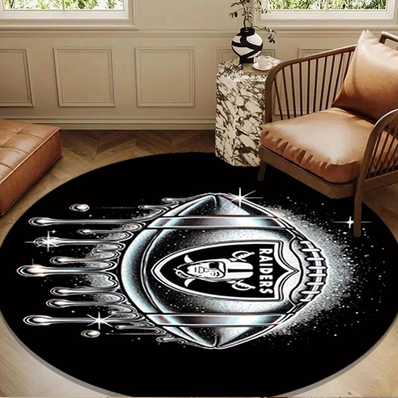 Football Club Emblem Round Rug for Livingroom,Bedroom, Palyroom, Chair Rug, Area Rug, Circle Carpet, Large Size Fan Christmas Gift