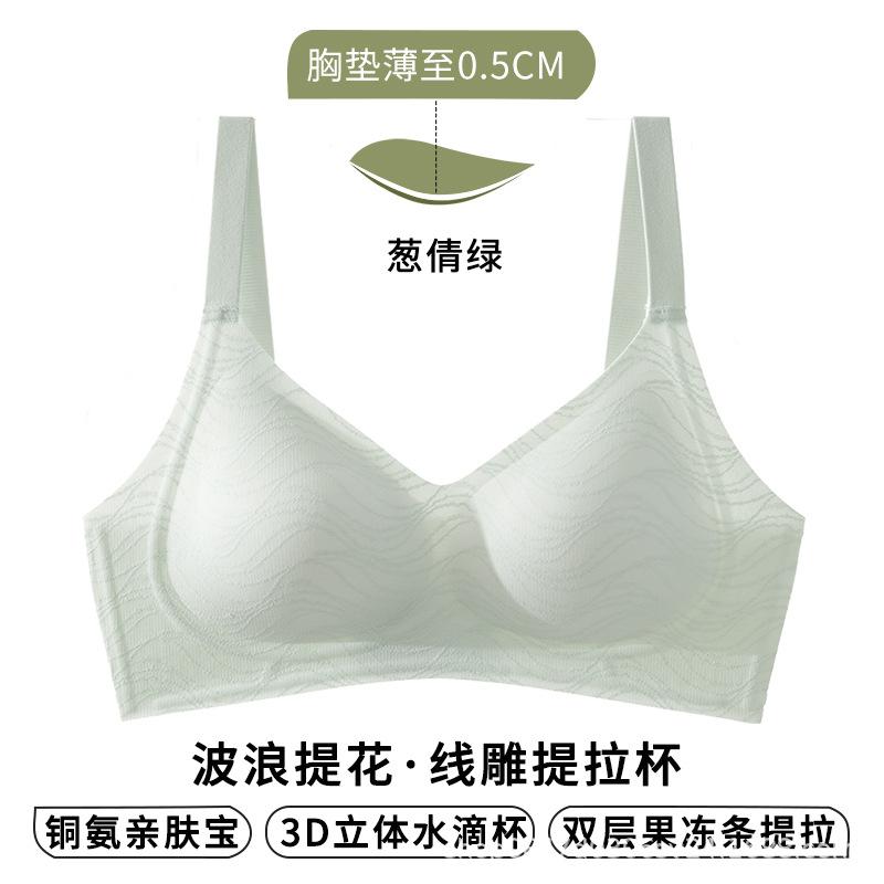 [Copper Ammonia Moisture-absorbing Fabric] Modal High Elastic and Comfortable Fabric, Small Chest Gathering Bra Upper Support Without Steel