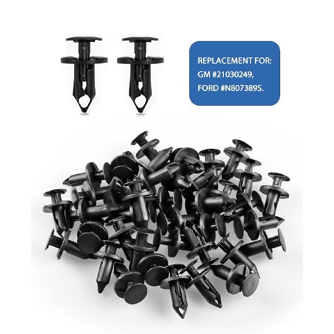 Xislet 120Pcs M4.2 Universal Fender Liner Engine Splash Shield Hex Head Screw & U Nut Kit Nylon Bumper Fastener Retainer Plastic Clips Compatible