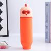 1PCS Kawaii Animals Silicone Telescoping Pencil Case Student Large Capacity Stationery Bag Giraffe/ Bee/Panda Learn Stationery
