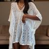 Loose Hollow Out Knit T-shirt V-neck Beach Crochet Sweater Simple   Streetwear