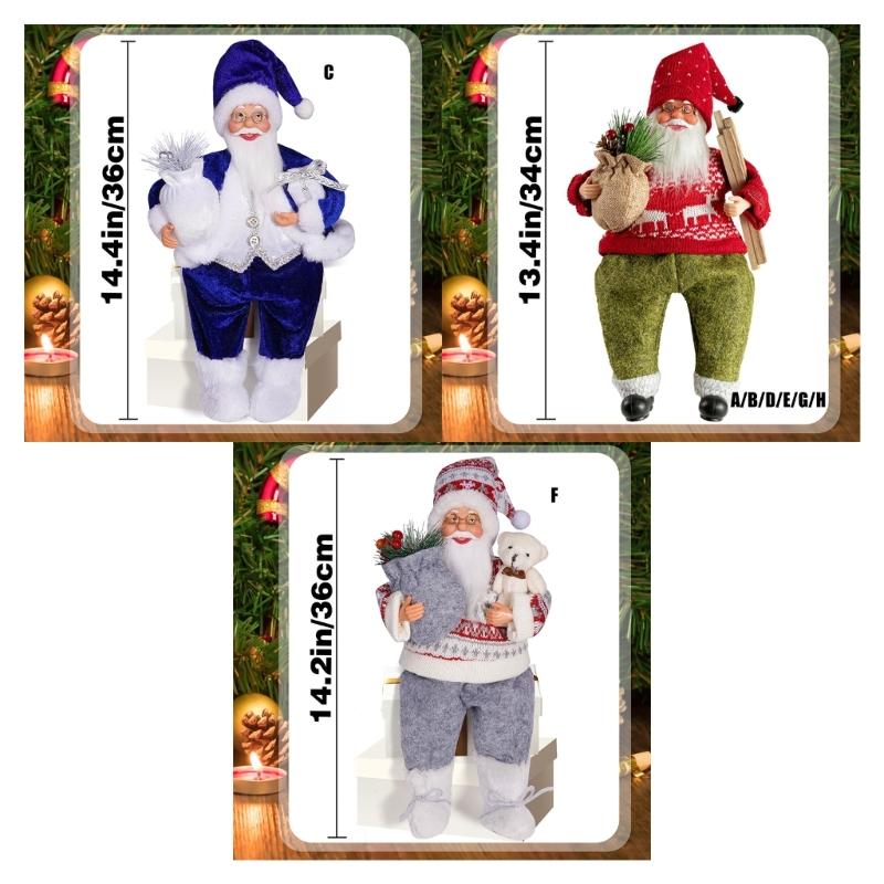 Premium 12-calowa Figurka Świętego Mikołaja w pozycji siedzącej Ozdoba świąteczna Do dekoracji świątecznych w pomieszczeniach i ekspozycji festiwalowych
