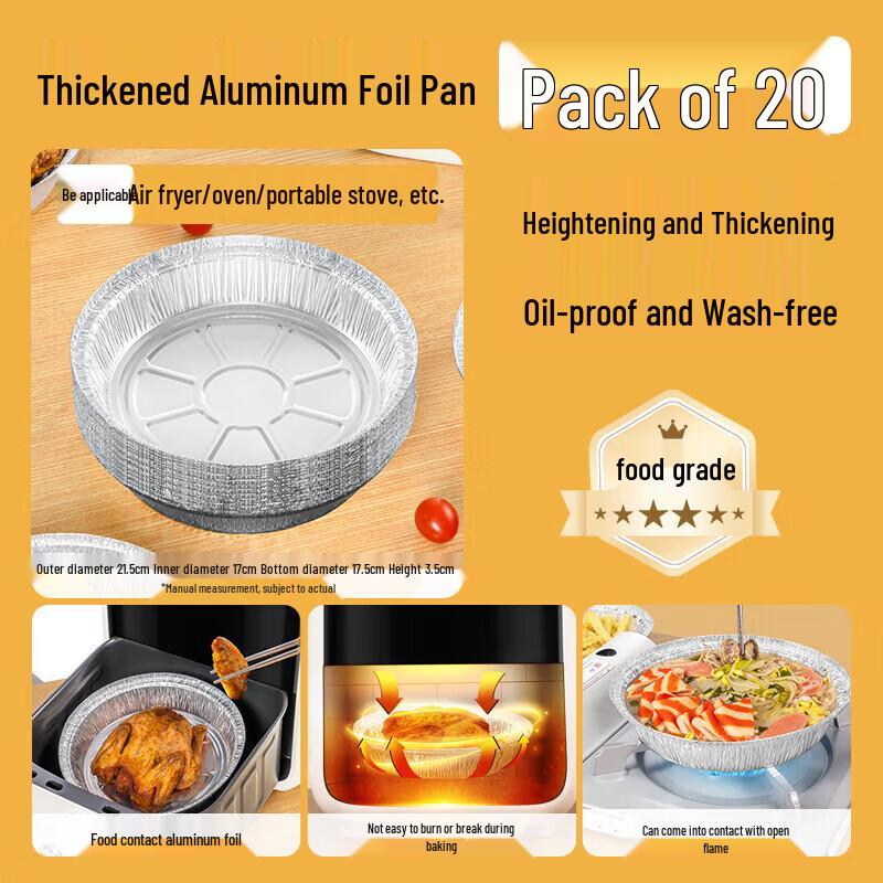 Outdoor Picnic Aluminum Foil Pan 215x215x35mm