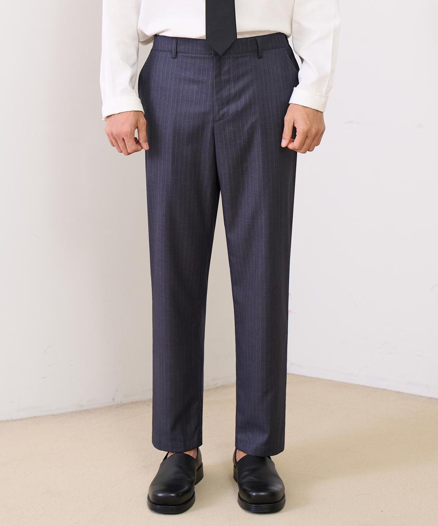 PRAIRIE Striped Tapered Slacks (Gray)