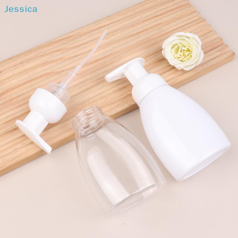 Foam Dispenser Bottles - Clear/White Plastic Press Pump Bottles for Hand Soap, Shampoo Travel Refillable Containers
