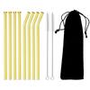 11Pcs Glass Straw Reusable Drinking Straw Borosilicate Glass Tube Straws for Drinks Cocktail with Cleaning Brush Bar Accessories