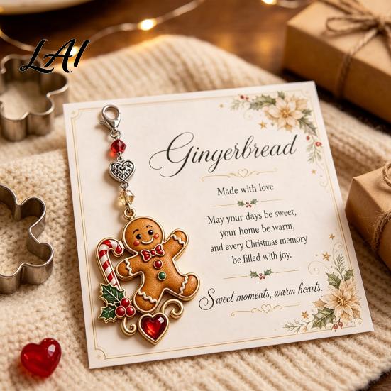 Christmas Themed Bag Tag Keychain with Blessing Greeting Card Vintage Metal Tree Pendant Charm Pendant Holiday Accessory Meaningful Gift
